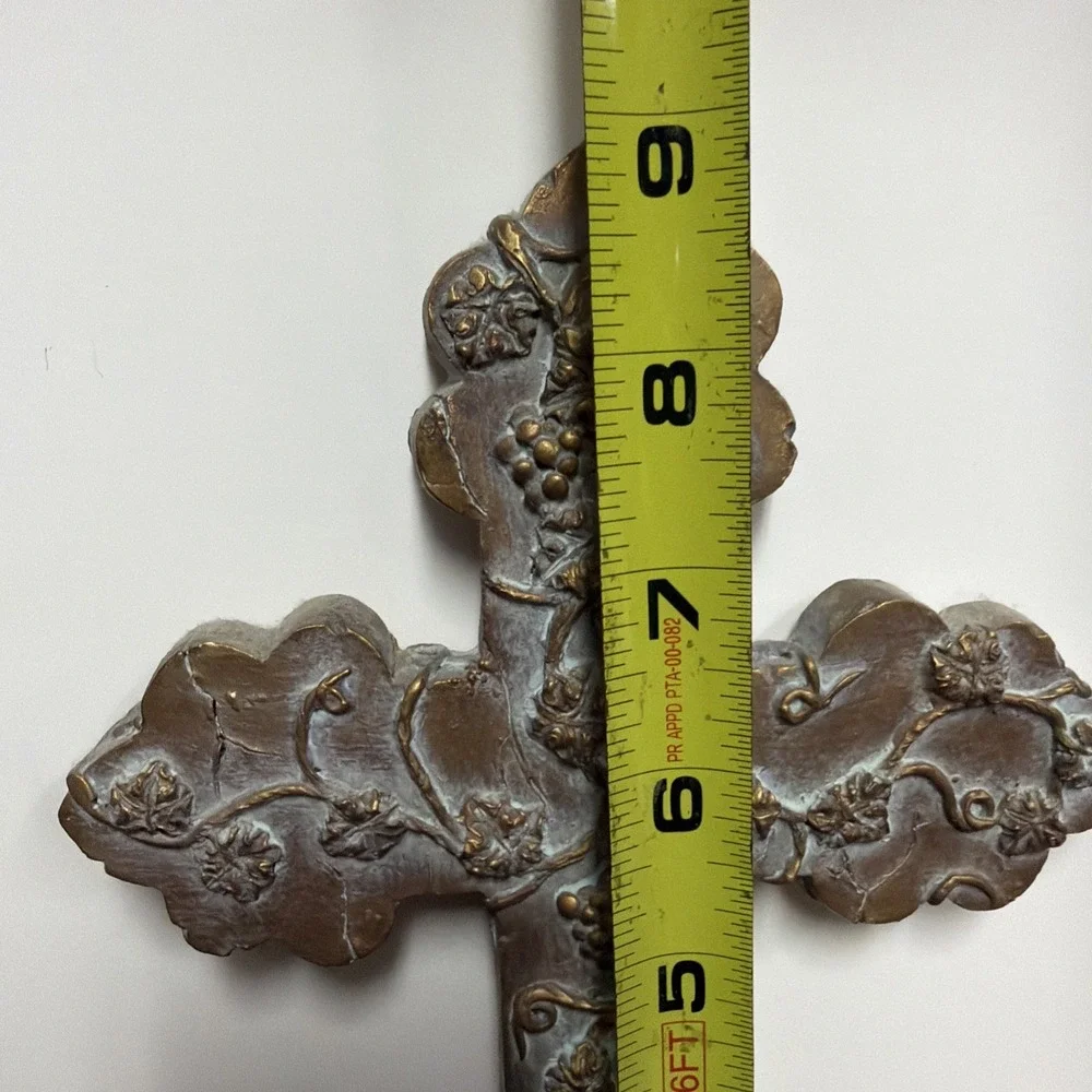 Cross Wall Hanging Grape Design 9 X 6.5